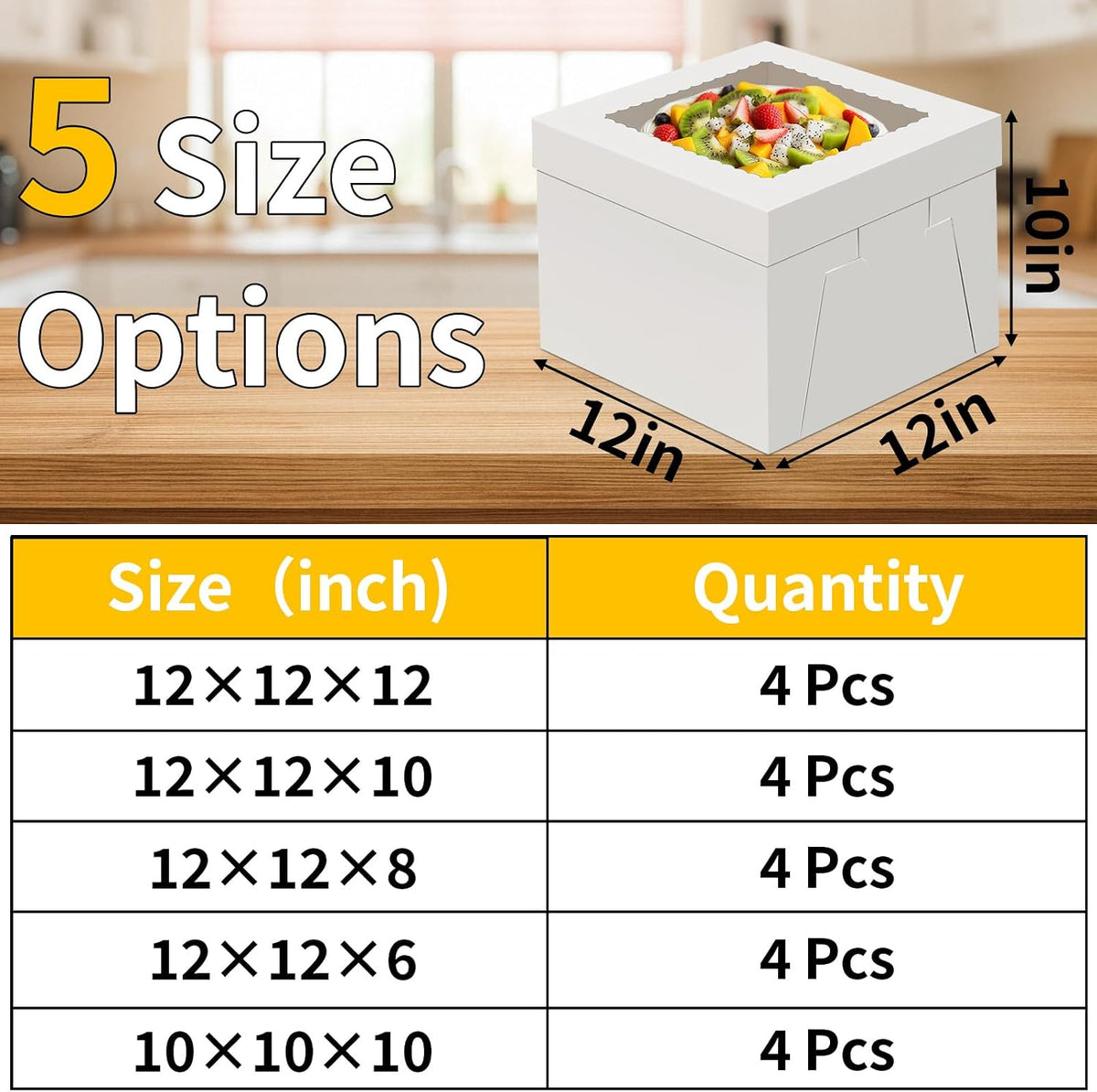 WINKIO Cake Boxes 12 inch, Cake Carrier Holder, Storage Transport Container