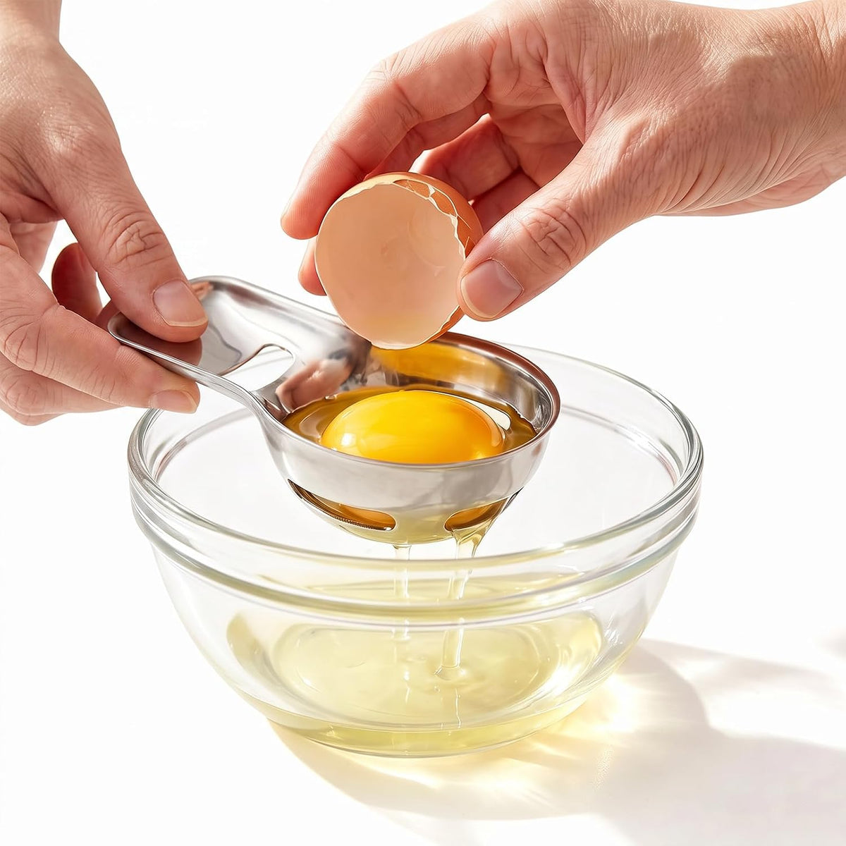 cobee Egg Yolk Separator,Stainless Steel Egg Separator for Raw Eggs
