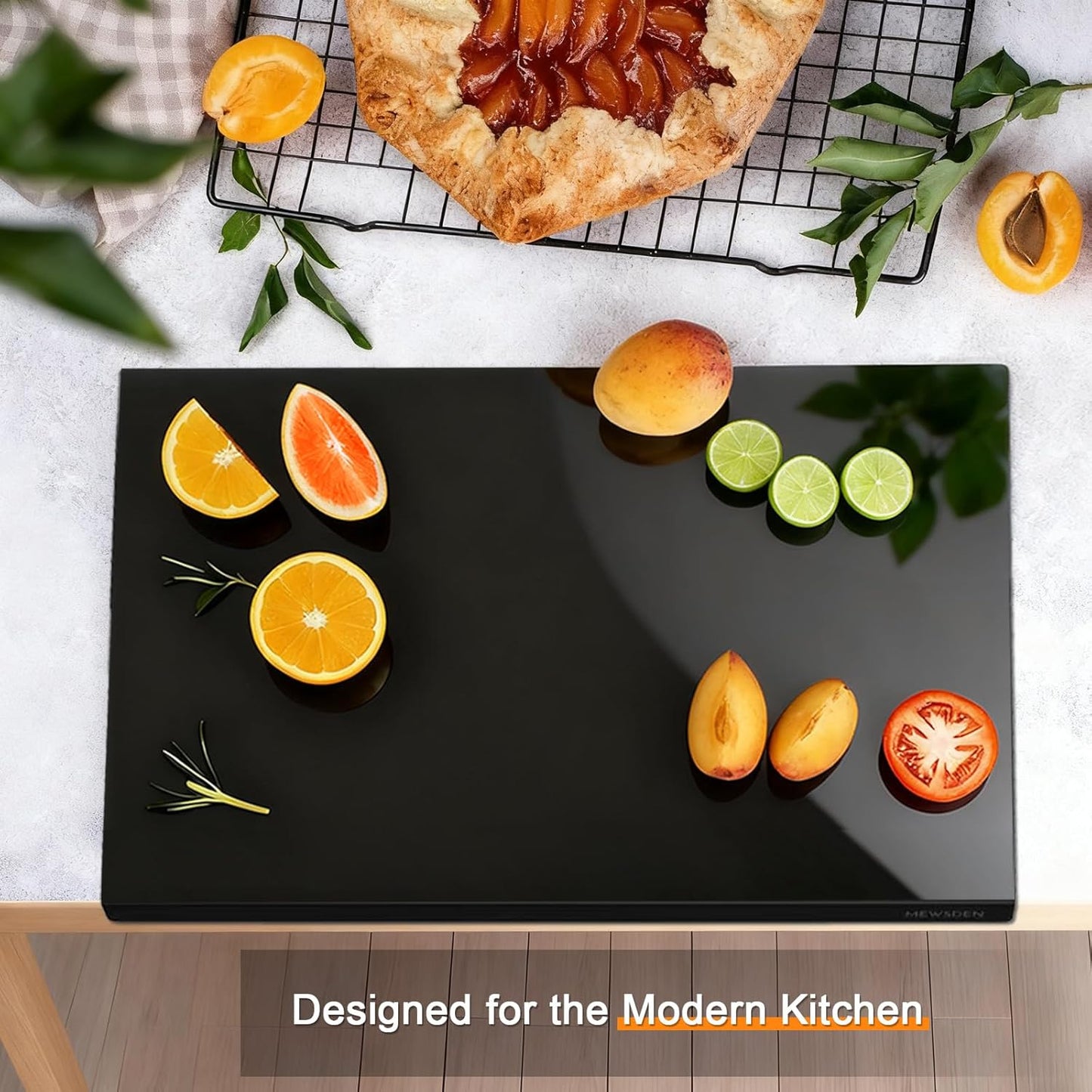Acrylic Cutting Board with Counter Lip, Clear Cutting Boards for Countertop Protector, Cutting Board for Kitchen Counter, Non-Slip Dough Mat, Kitchen Decor Gadgets House Warming Gifts(24"x18")