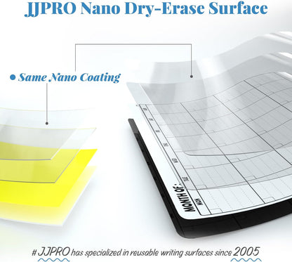 JJPRO Magnetic Dry Erase Calendar for Refrigerator-Reusable Monthly Calendar Starts Monday,Weekly Planner&to Do List for Fridge-Magnetic Monthly,Weekly Planner&List 2pcs-16.5x11"
