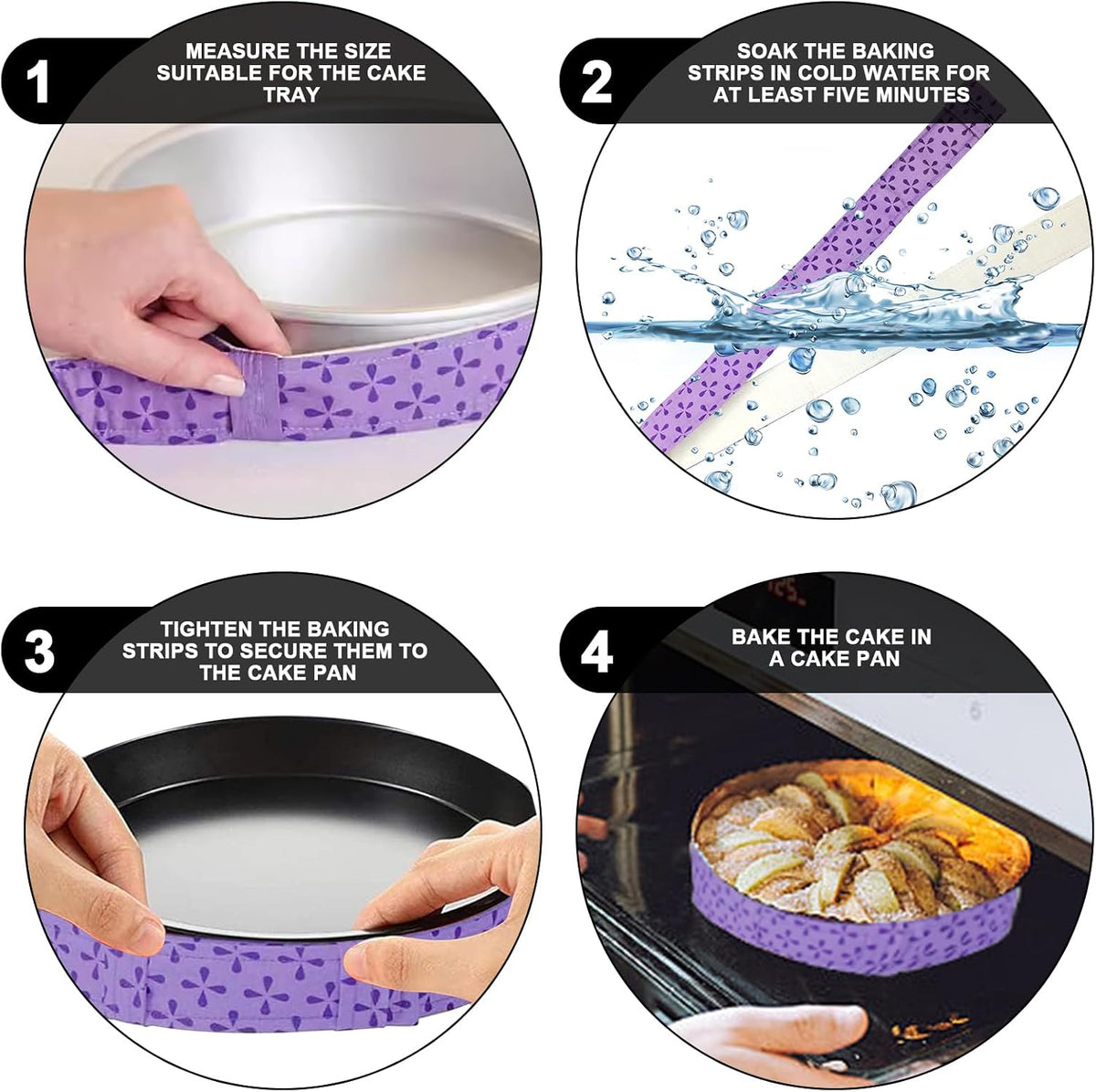 4 Pcs Baking Cake Strips Level Cakes Baking Tray Protection Strap