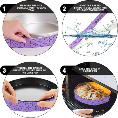 4 Pcs Baking Cake Strips Level Cakes Baking Tray Protection Strap