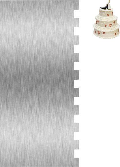 8.6 Inch Metal Cake Scraper Smoother, Edge Side Jagged Comb for Cream