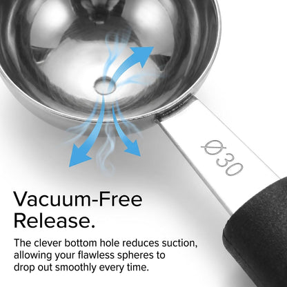Veemoon 4pcs Melon Baller Scoop, Stainless Steel Ice Cream Baller Scoop Round Fruit Ball Scooper Ice Dessert Tableware for Summer Party DIY Food Making, Sorbet, Meatballs, Watermelon (15/22/25/30mm)