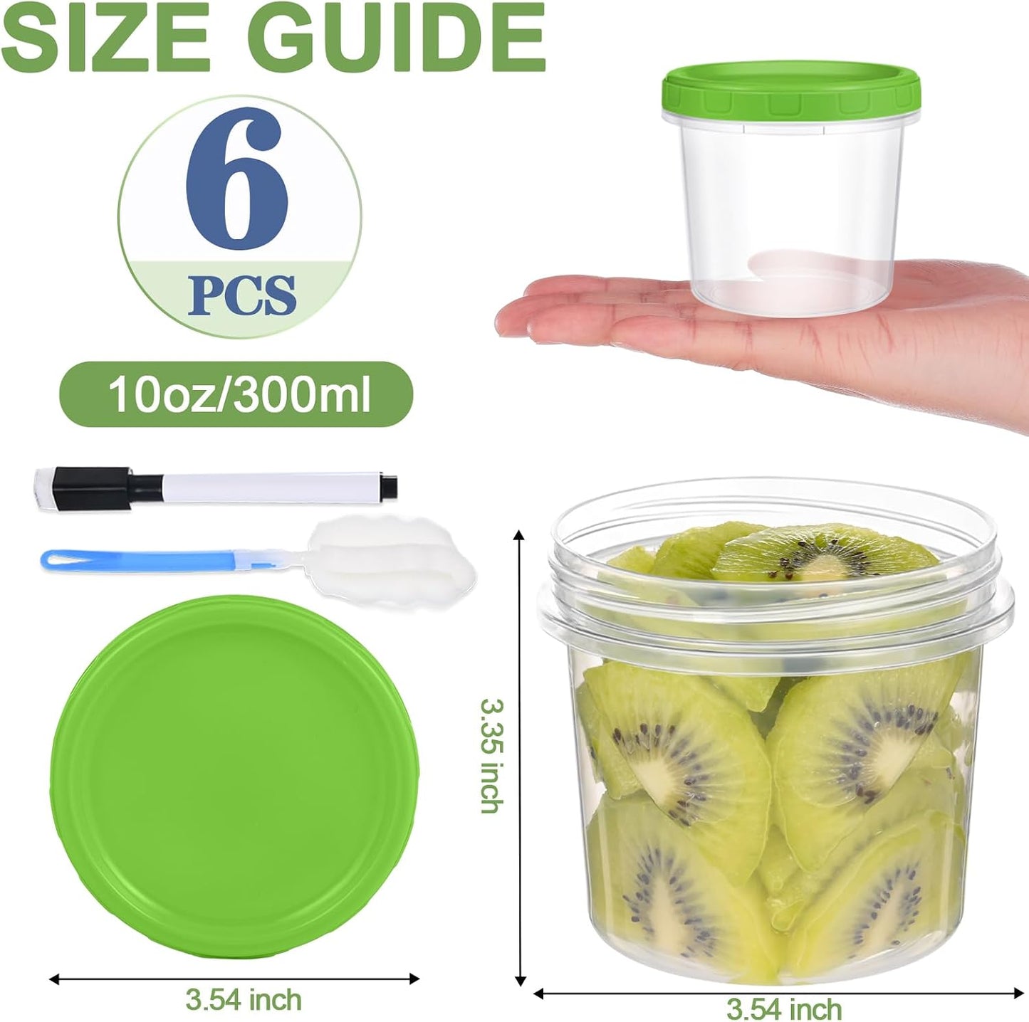 10 oz Plastic Containers with Lids, 12 Pack Stackable Small Freezer Container, Reusable Clear Food Storage Meal Prep Containers for Snack Fruit, Microwave & Dishwasher Safe