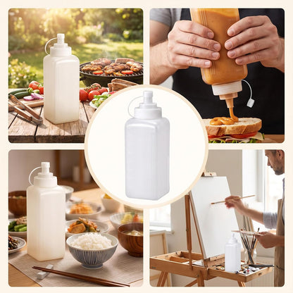 SHENLIU Wide Mouth Squeeze Bottle, 27oz Salad Dressing Dispenser Container