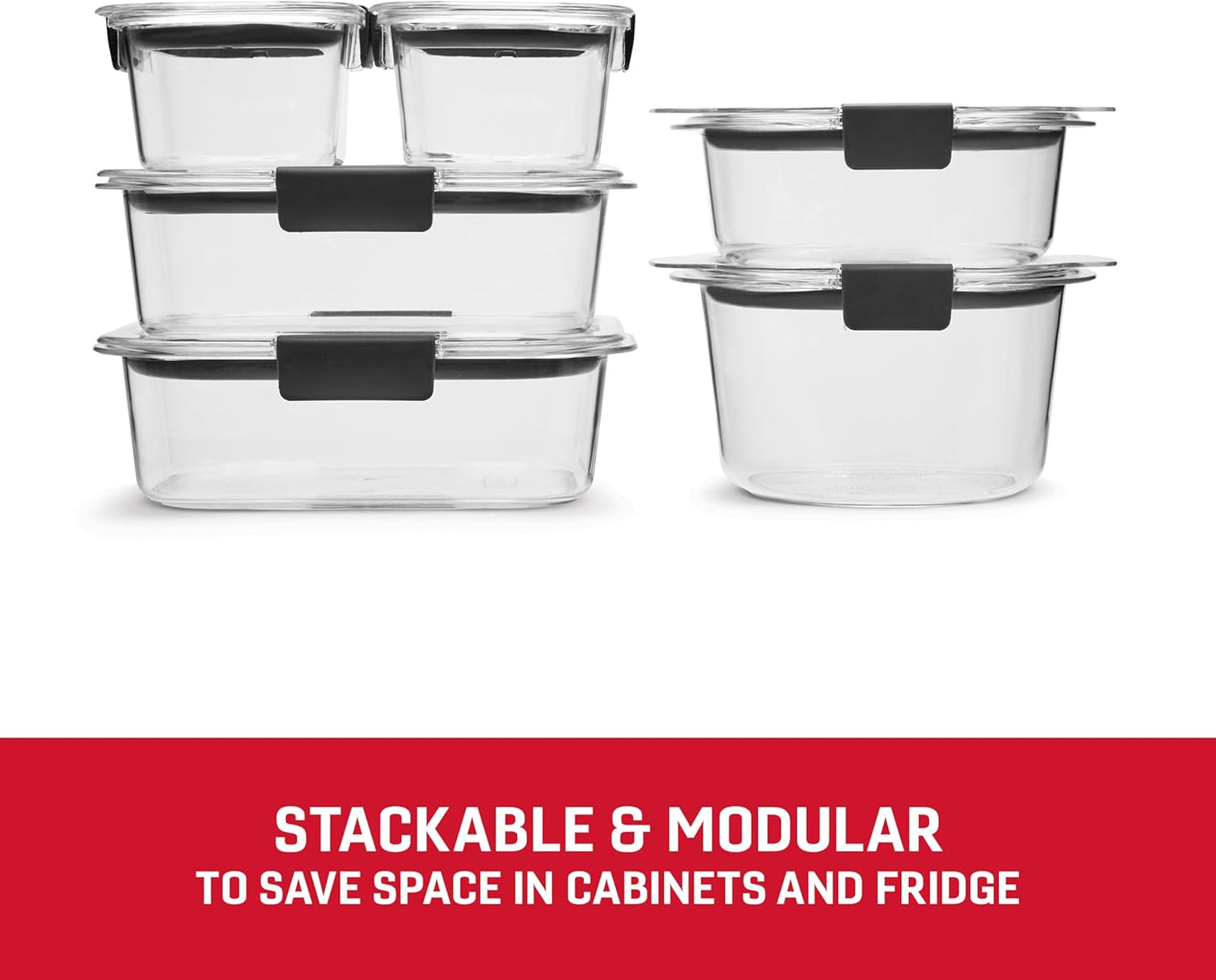 Rubbermaid Brilliance BPA Free 44-Piece Food Storage Containers Set Airtight Leak-Proof with Lids for Meal Prep Lunch and Leftovers