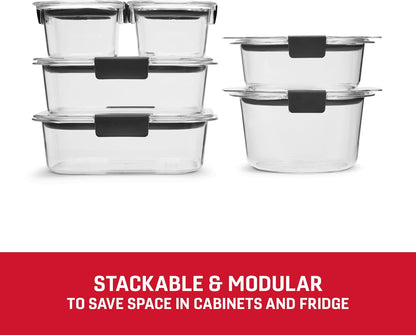 Rubbermaid Brilliance BPA Free 44-Piece Food Storage Containers Set Airtight Leak-Proof with Lids for Meal Prep Lunch and Leftovers