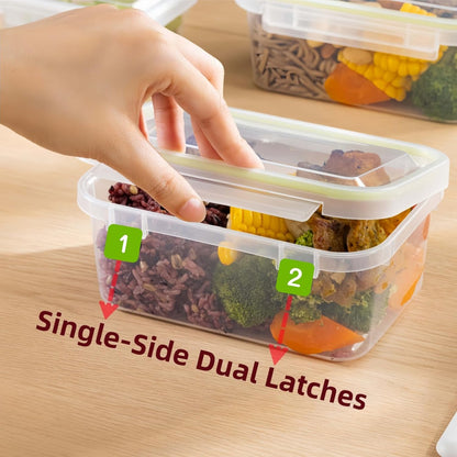 Refrigerator Organizer With Integrated Flip-Top Lid,Clear Airtight Fruit Storage Containers For Fridge,Meal Prep Containers Reusable,Microwave and Freezer Safe,BPA Free, 6 Pack Set (3x30oz, 3x10oz)