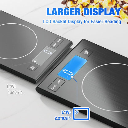 33lb Rechargeable Food Scale, Diyife 304 Stainless Steel Kitchen Scale