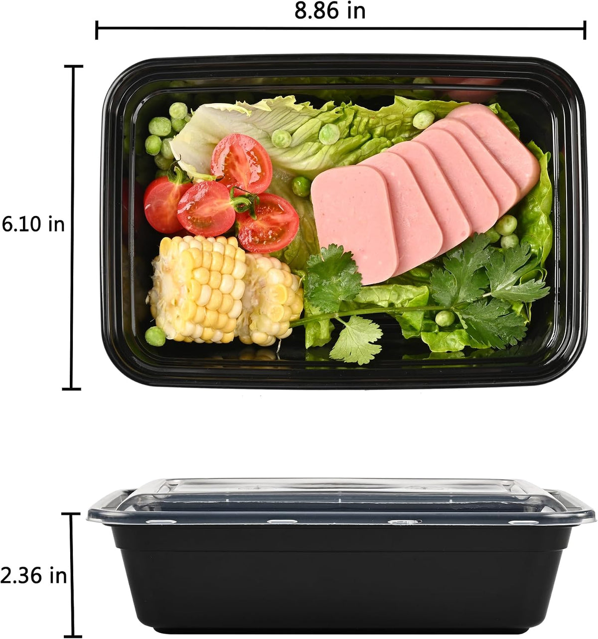 LOKATSE HOME Meal Prep Containers 48 pack 1 Compartment with Lids, Food Storage Bento Stackable Reusable Lunch Boxes, BPA-Free Microwave/Dishwasher/Freezer Safe(38 oz)