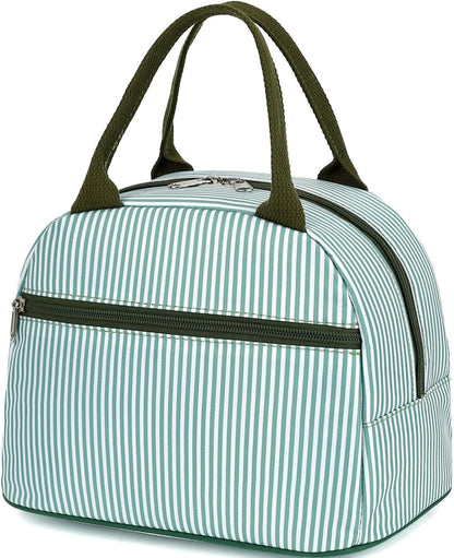 GYEUKHAM Lunch Bag Women, Lunch Box for Adult Men Kids Girls, Small Cute Lunchbox Tote Large Capacity Insulated Lunch Container Cooler for Work School Picnic Travel, Black White Stripes