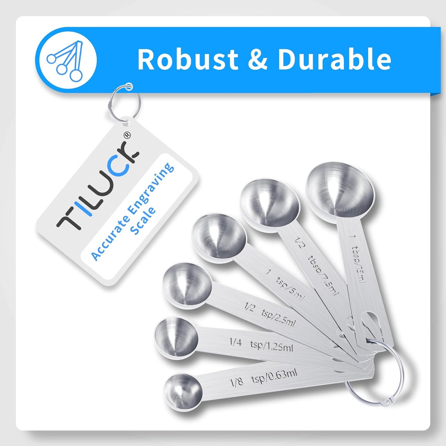TILUCK Stainless Steel Measuring Cups & Spoons Set, Cups and Spoons,Kitchen Gadgets for Cooking & Baking (10)