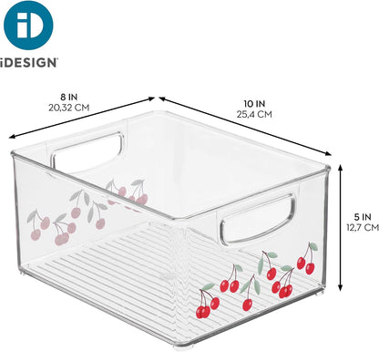 iDesign Stackable Clear Plastic Bin - Kitchen Organizers and Storage for Fridge and Pantry, 2-Pack