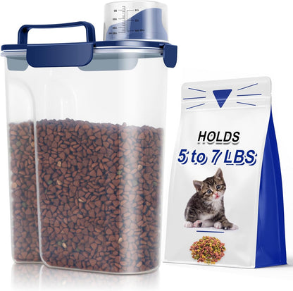TBMax 10 Lbs Cat Dog Food Storage Container, 2026 Upgraded Large Pouring Container for Pet Food Storage, Bird Seed Dispenser, Portable Travel Kibble Holder -Dark Green