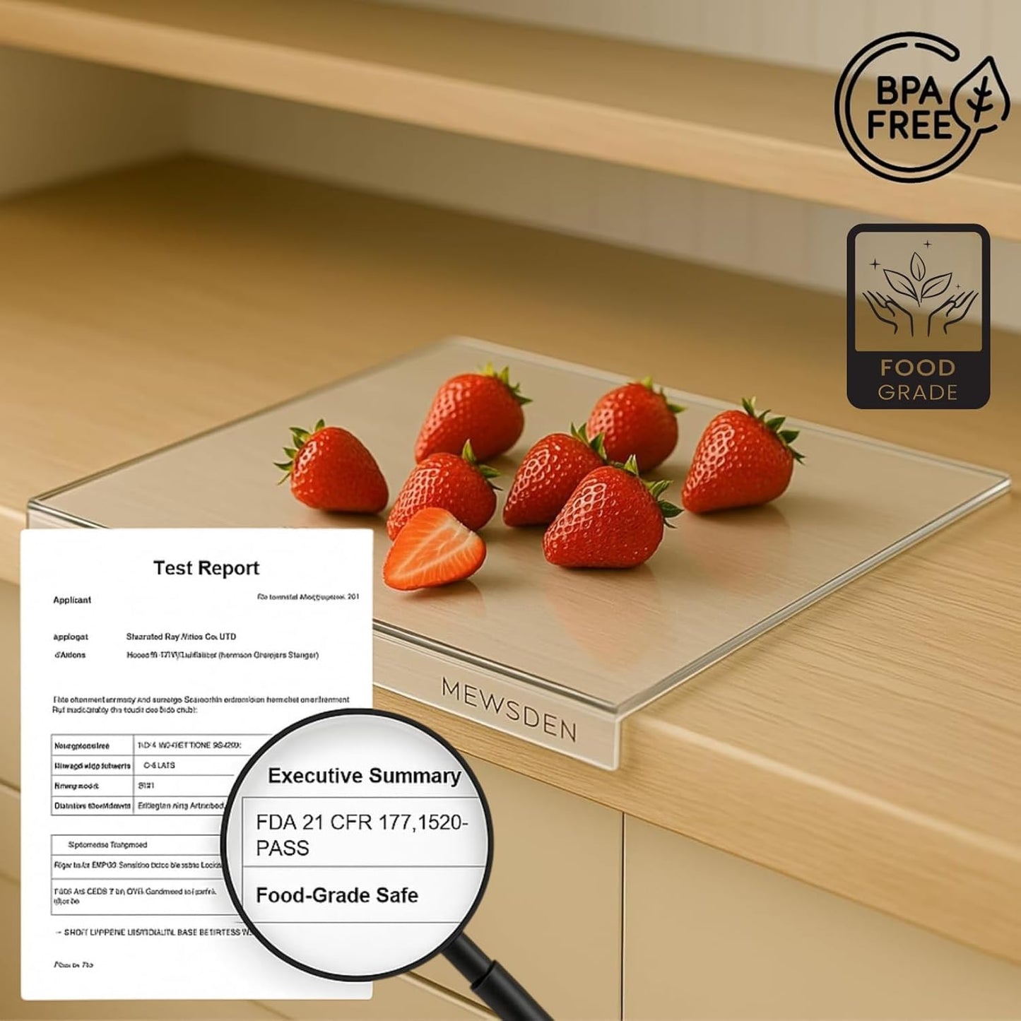 Acrylic Cutting Board with Counter Lip, Clear Cutting Boards for Countertop Protector, Cutting Board for Kitchen Counter, Non-Slip Dough Mat, Kitchen Decor Gadgets House Warming Gifts(24"x18")