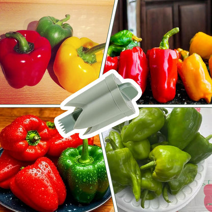2 Pcs Pepper Corer,Pepper Seed Corer Remover,Bell Pepper Core Cutter Deseeder, 2 In 1 Fruit & Vegetable Core Tools For Kitchen Family Camping Bbq