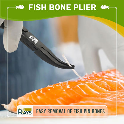 Fish Bone Tweezer Set,4.3" Stainless Steel 2 Piece, Flat and Slant tips Fish bone removal tool.