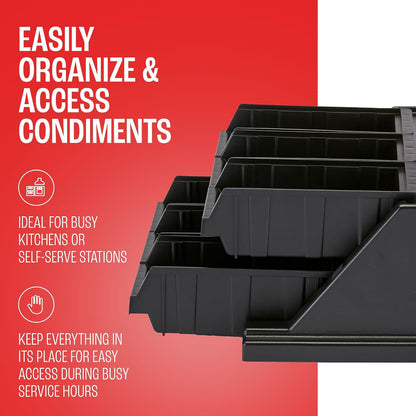 Cambro Versa - Self Serve Condiment and Utensil Bin - 12 Storage Bins - Ideal for food and coffee condiments (Black)