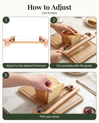 Adjustable Bread Knife, Ambidextrous Design Bread Slicer for Homemade Bread
