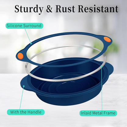To encounter 2Pack Silicone Muffin Pan with Metal Frame, 12 Cup Regular Size Cupcake Pan, Non-Stick Baking Tray, Food Grade Baking Molds for Oven, Dishwasher Safe