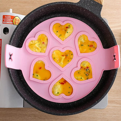 Nonstick Pancake Molds Ring Silicone Fried Egg Mould Reusable Pancake Maker Egg Ring Kitchen Cooking Baking Tools (Round Shape)