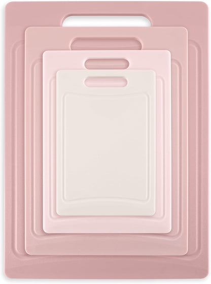 COOK WITH COLOR Non-Slip Cutting Board Set – Kitchen Essentials with Easy Grip Handle for Meat, Veggies, and Fruits, 3 Cutting Boards, Speckled White