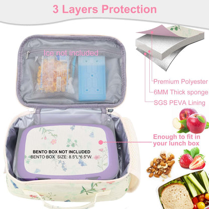 RHCPFOVR Kids Lunch Bag - Insulated Lunch Box for Boys Girls,Washable Lunch Bag and Reusable Toddler Leak-proof Lunchbox for School and Daycare - Colors B