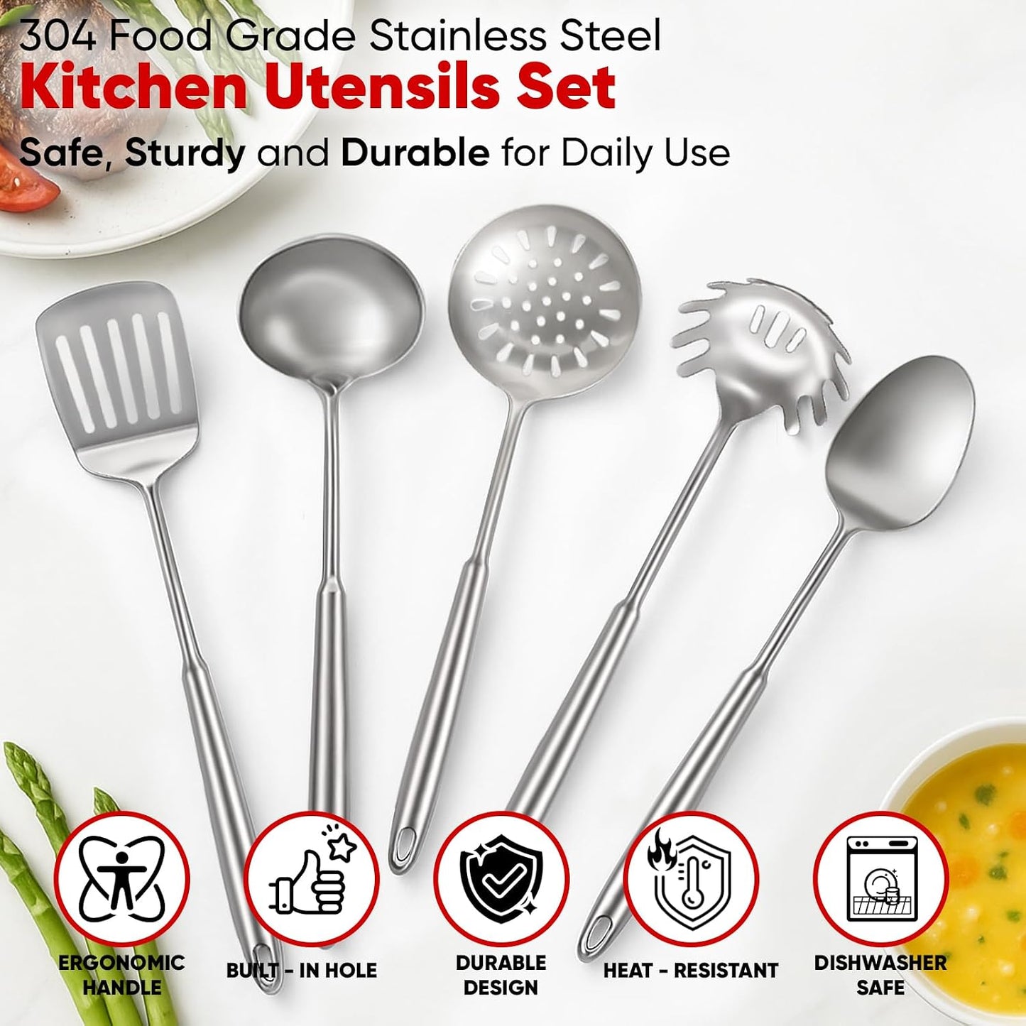 Newness Metal Fish Turner Spatula Stainless Steel for Kitchen Use, Small Griddle Egg Spatula, Flexible, Polished Metal, Corrosion Resistant, Kitchen Slotted Turner with Thin Edge Ideal for Turning,11"