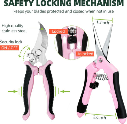 EWPJDK 3 Pack Garden Pruning Shears Scissors Clippers Stainless Steel