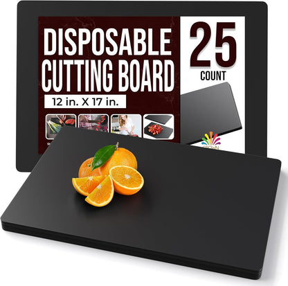 Crown Display Disposable Cutting Boards for Kitchen Black Cutting Board 10 Inch X 13.5 Inch Flexible Cutting Boards For Kitchen ~ Patent Pending ~ Recyclable Disposable Cutting Board Sheets