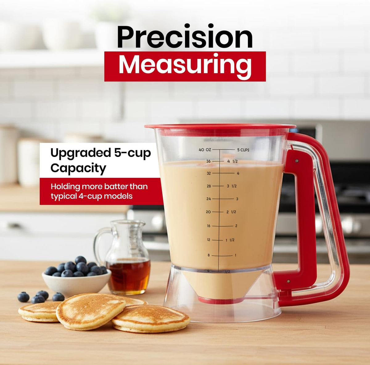 Eggssentials Pancake Batter Dispenser with Squeeze Handle Pancake Dispenser