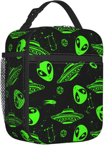 Black Cat Reusable Lunch Box Food Bag Insulated Lunch Bag for Teenage Boys Girls School Beach