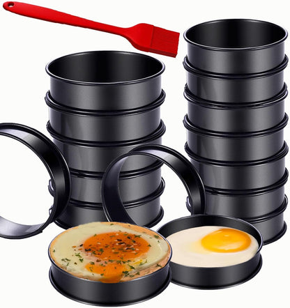 DATANYA Crumpet Rings NONSTICK English Muffin Ring 4 Inch - Stainless Steel Double Rolled Tart Rings Round Metal Cookie Pastry Ring Molds for Baking Cooking