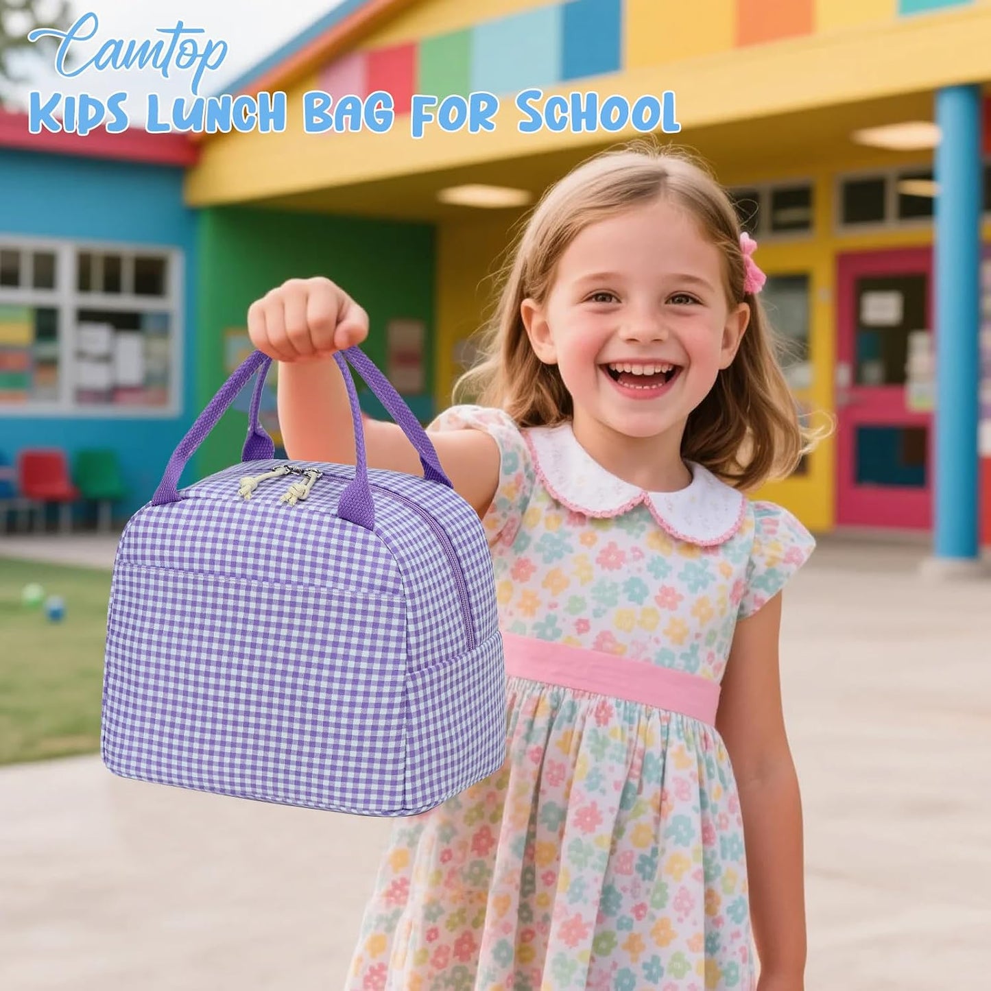 CAMTOP kids lunch bag Cute Insulated lunch box for Boys & Girls Leakproof loncheras for school