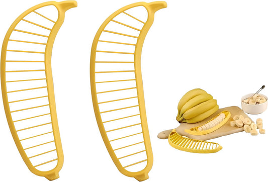 2 PCS Banana Slicer-perfect for fruit salads Generic Handle Plastic Banana Fruit Slicer Cutter Chopper