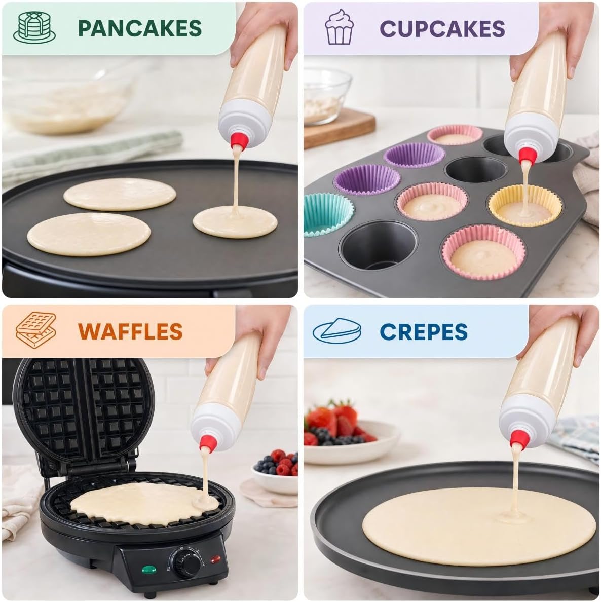 Pancake Batter Dispenser - 1000ml Pancake Batter Dispenser Bottle