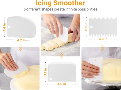 Kootek 22 Aluminum Cake Stand Turntable Set for Decorating Baking Kit, 12"