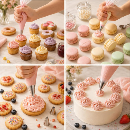 Disposable Piping Bags 12 Inch, Tipless Icing Piping Bags Non-Slip Anti Burst Disposable Pastry Bags for Cream Frosting, Cakes, Chocolate, Cupcakes and Cookies Decoration Supplies