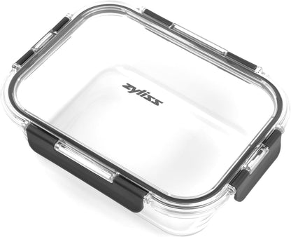 Zyliss Glass Food Storage Container 12.5oz, Shatter Resistant Borosilicate Glass, Airtight Leakproof Tritan Lid, BPA Free, Microwave, Freezer & Dishwasher Safe