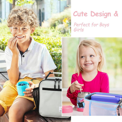 CaCTOUR Lunch Box Kids,Premium Insulated Lunchbox for Girls Boys,Soft Mini Cooler Bag Back to School Thermal Reusable Lunch Bag for Work School Picnic (Blue)