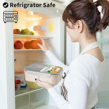 MISS BIG® Bento Box,Bento Box Adult,Lunch Box,Leak Proof Lunch Containers,No BPAs and No Chemical Dyes Bento Lunch Box,Dishwasher and Microwave Safe Lunch Containers for Adults(1900ml Gray)
