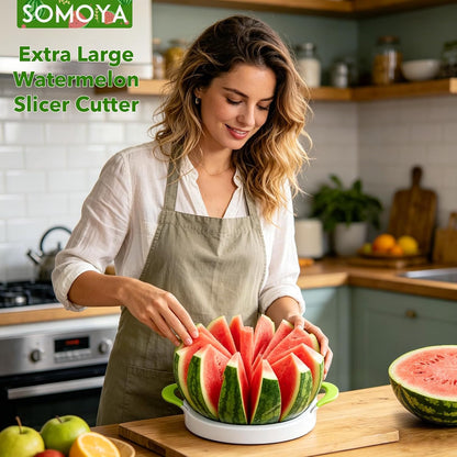 SOMOYA Extra Large Stainless Steel Watermelon Slicer for Home Kitchen