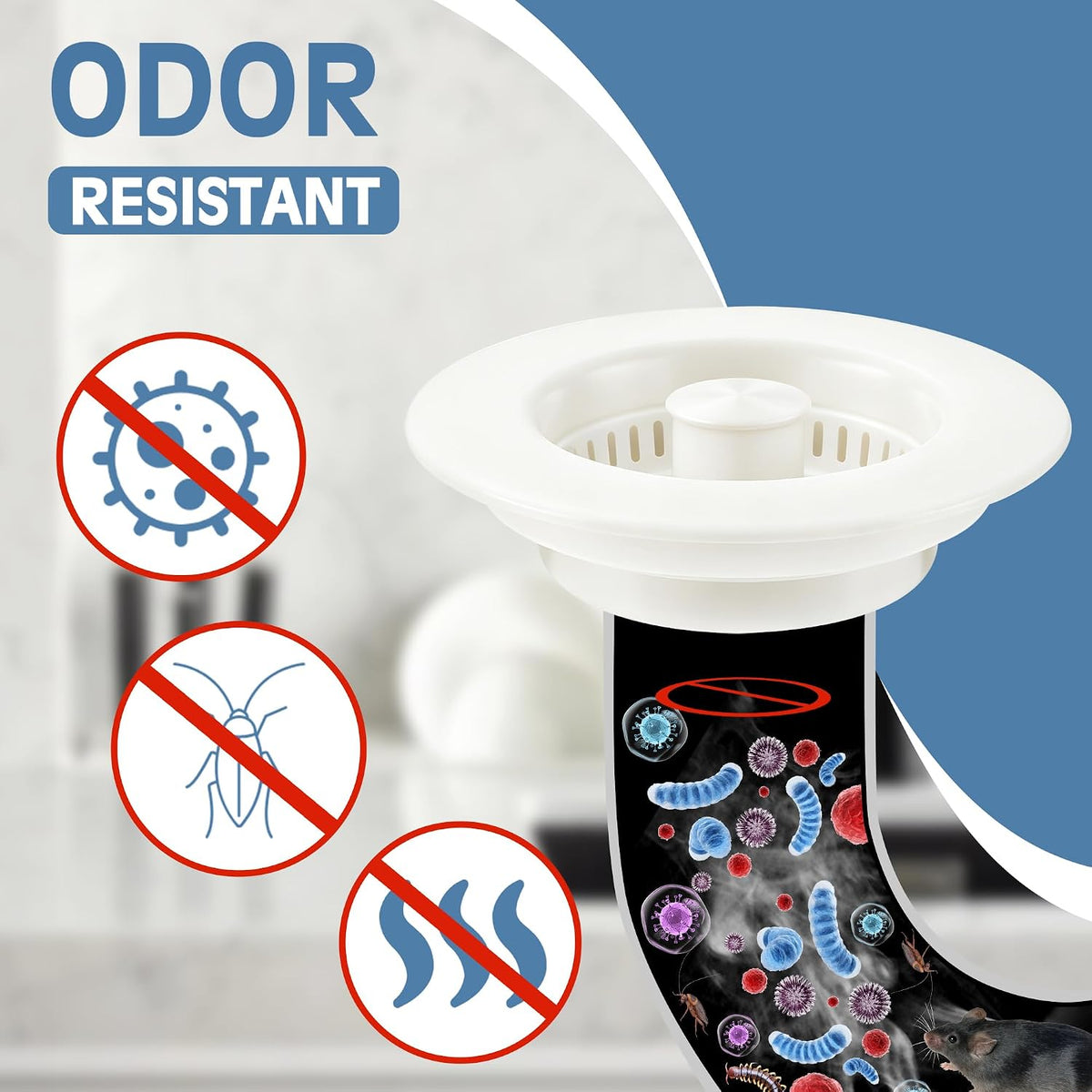 TGOSOMT Kitchen Sink Drain Strainer Stopper