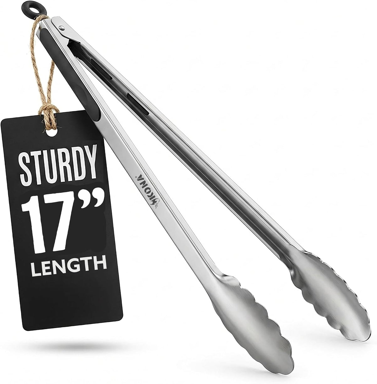 Kona 17-in Stainless Steel Locking Grill Tongs, Heavy-Duty, Set of 2