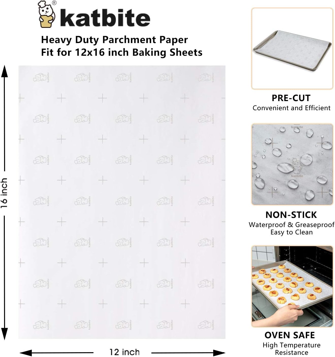 Katbite Hamburger Patty Paper 1000Pcs, 5.5"x5.5" Non Stick Parchment Paper Squares Sheets for Patty Seperate, Burger Press, Ground Beef, Freezing or Candy Wrappers, Use for Oven, Microwave or Freezer