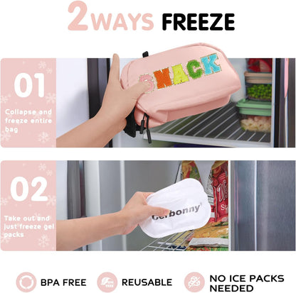 Cerbonny Freezable Cooler Bag for Work/School Travel - Mini Insulated Bag Fit For Yogurt