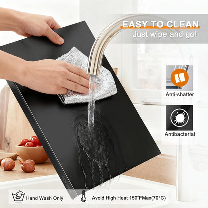 Acrylic Cutting Board with Counter Lip, Clear Cutting Boards for Countertop Protector, Cutting Board for Kitchen Counter, Non-Slip Dough Mat, Kitchen Decor Gadgets House Warming Gifts(24"x18")