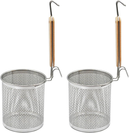 Stainless Steel Pasta Strainer, 2pcs Noodle Strainer Pasta Baskets