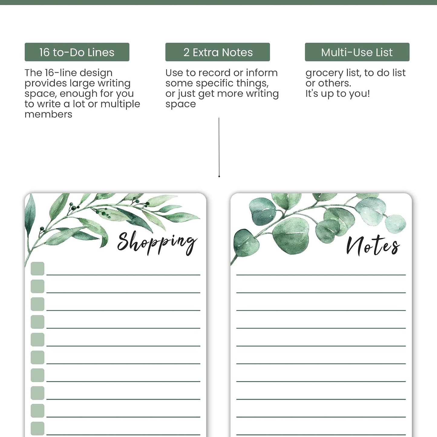 ALEZEL Magnetic Dry Erase Calendar for Fridge, Greenery Monthly Fridge Calendar Whiteboard Set - Vertical Monthly Calendar for Refrigerator, Grocery & to Do List White Board, 3 Markers + Eraser